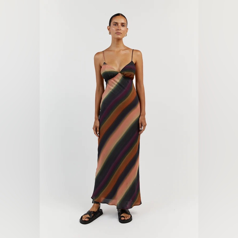 DISSH SILK LULU OMBRÉ MIDI DRESS — SIZE US 12